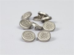 Пуговица металл в Британском стиле, цв.серебро, 15мм - фото 24706