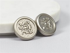 Пуговица металл в Британском стиле, цв.серебро, 23мм - фото 24711