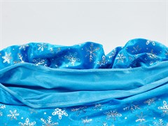 Мех-велюр варак, "Снежинки", цв. яркий голубой - фото 25096