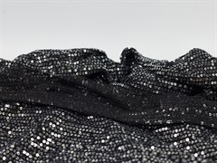 Пайетки на трикотажной основе, цв. серебро на черном фоне - фото 25148