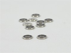 Пуговица металл, цв.серебро+черный, 11,5мм - фото 25207