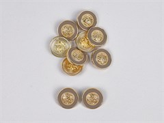 Пуговица металл декоративная-2, цв.золото с какао, 25мм - фото 25556