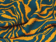 Штапель притн, "Зебра", цв. петроль+оранжевый - фото 26183