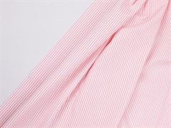 Хлопок рубашечный, принт "Полоска", цв. розовый+белый