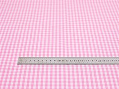 Хлопок рубашечный, принт "Клетка", цв. розовый+белый - фото 26449