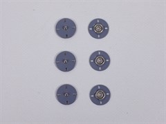 Кнопка пришивная, декоративная, металл, цв. серый, 20мм