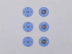 Кнопка пришивная, декоративная, металл, цв. голубой, 20мм