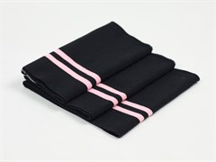 Подвяз трикотажный с полосами, цв. черный+розовый, 15-110см+-2см
