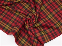 Флис антипилинг односторонний, принт "Клетка", цв. желто-бордовый 10009382