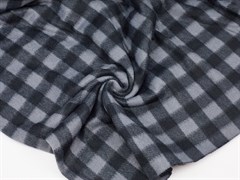 Флис антипилинг односторонний, принт "Клетка", цв. серый+черный 10009381