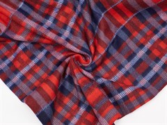 Флис антипилинг односторонний, принт "Клетка", цв. сине-бордовый 10009383