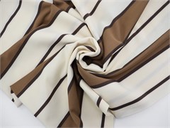 Трикотаж фактурный "JUMBO STRIPE", цв. молочный + коричневый 10014229
