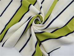Трикотаж фактурный "JUMBO STRIPE", цв. молочный + лайм 10014230