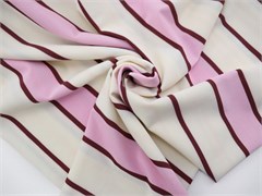 Трикотаж фактурный "JUMBO STRIPE", цв. молочный + розовый 10014231
