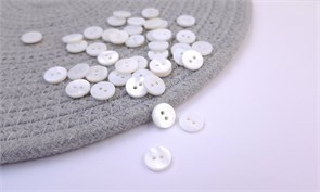 Пуговица перламутр, цв. белый,  11мм 10005686