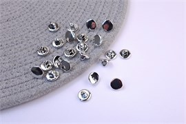 Пуговица на ножке, пластик глянцевый под серебро, 12мм 10005685