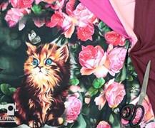 Купон котик в цветах - футер