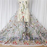 Сетка с вышивкой, VALENTINO, цв. белый 10002148