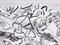 Штапель, крупные листья, цв. черные на белом - фото 16657