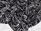 Штапель принт, "Крупные листья", цв. белые на черном - фото 16659