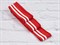 Подвяз трикотажный, красный с белым(2 полосы), ш. 4 см, д. 140см - фото 18110