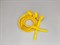 Шнур плоский пэ, наконечники металл, 12мм,  цв.желтый дл.140см - фото 18935