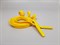 Шнур плоский пэ, наконечники металл, 12мм,  цв.желтый дл.140см - фото 18936