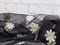 Сетка с вышивкой , ромашки на черном - фото 19031