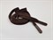 Шнур плоский пэ, наконечники металл, 12мм, цв.шоколад, дл.140см - фото 19450