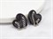 Пуговица металл "Сердце с цепочкой", цв.черный, 23мм - фото 19573