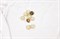 Пуговица металл, жемчуг на позолоте с белым кантом, цв.золото, 25мм - фото 19642