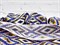 Штапель принт, "Ромбы", цв. фиолетовый+горчичный - фото 22509