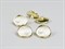 Пуговица металл "Ракушка с жемчужиной", цв.золото с белым, 22,5мм - фото 23516