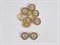 Пуговица металл декоративная-2, цв.золото с какао, 25мм - фото 25556