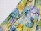 Сетка NUDE, принт "Акварель", цв. желтый+голубой - фото 26611
