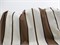 Трикотаж фактурный "JUMBO STRIPE", цв. молочный + коричневый 10014229 - фото 30745